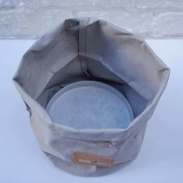 Eco Plant Bag + Saucer - Matte Grey