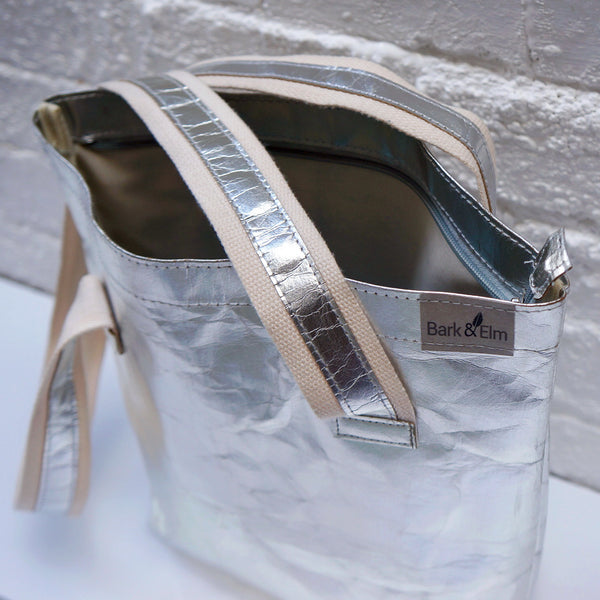Aspen Tote Bag - Metallic Silver