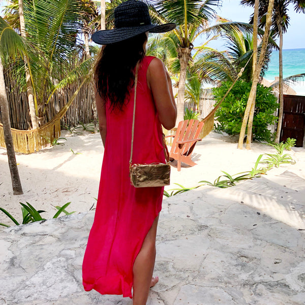 Ivy Petite Shoulder Bag - Metallic Rose Gold