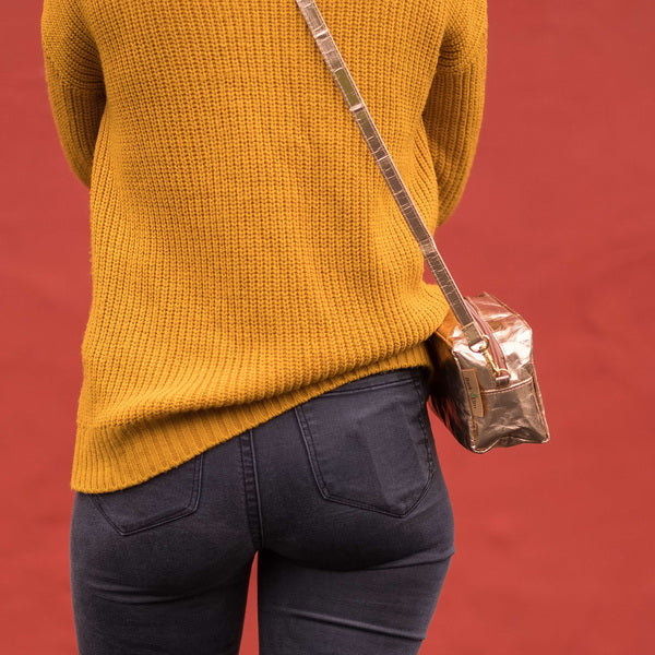 Ivy Petite Shoulder Bag - Metallic Rose Gold