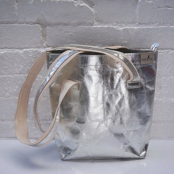 Aspen Tote Bag - Metallic Silver